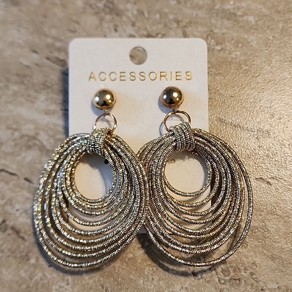 Gold Fabric Earrings